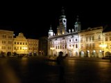 Budweis main square by night