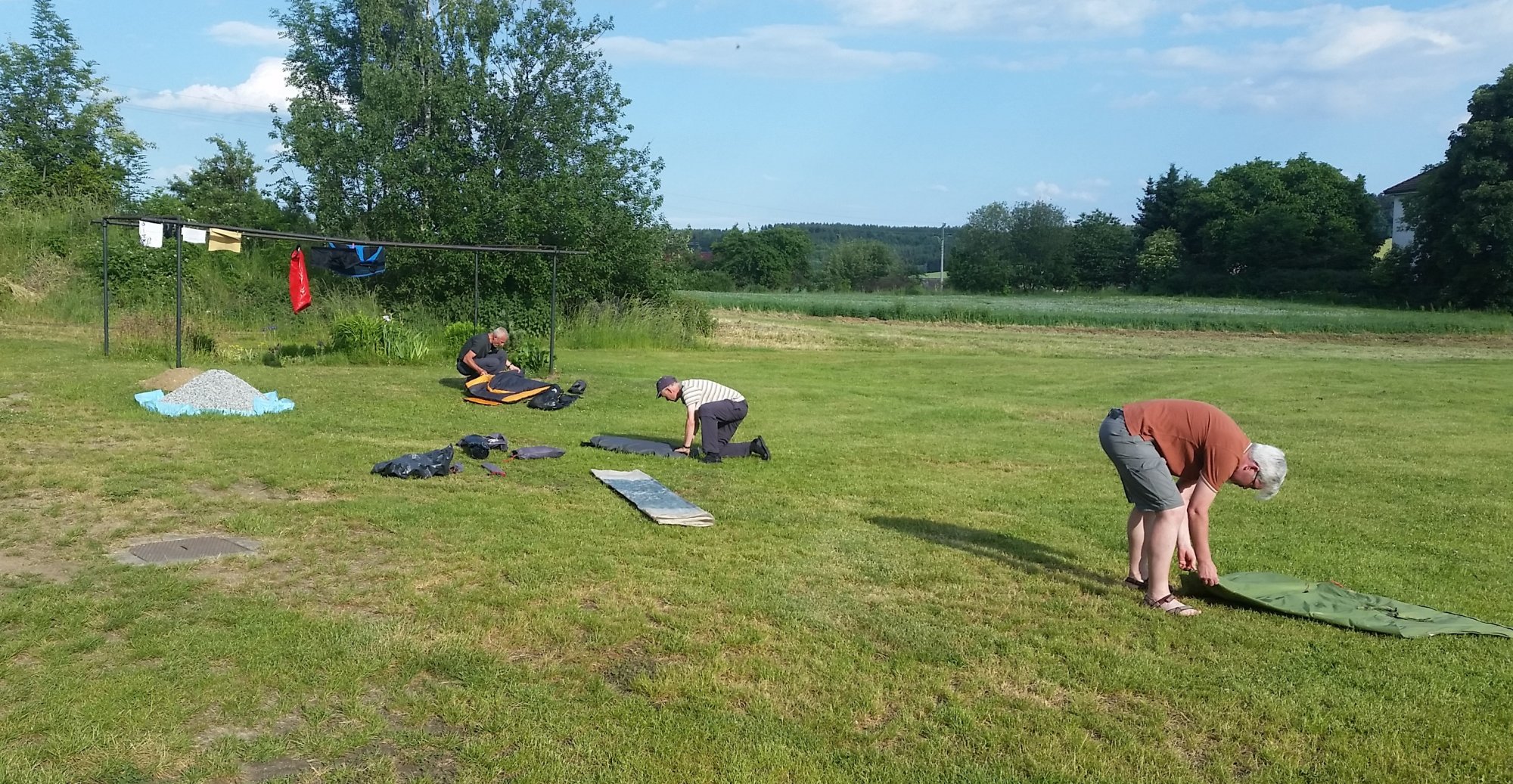 drying the tents