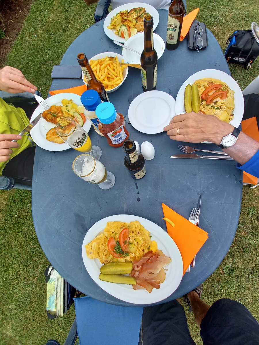 Evening meal at the flying school 